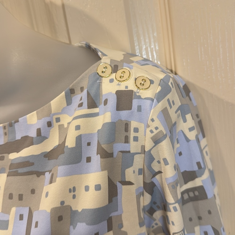J. McLaughlin Women's Pueblo house Patterned Top. Sz Medium - Picture 3 of 9